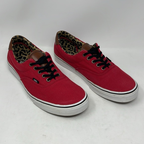 Vans  Maroon Red Authentic Low Pro Canvas Sneaker Leopard Interior - Picture 4 of 11